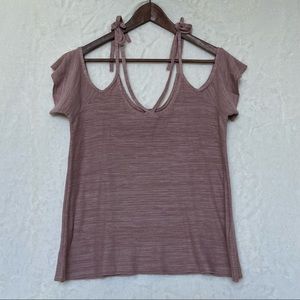 American Eagle Outfitters Short Sleeve Cold Shoulder Shirt